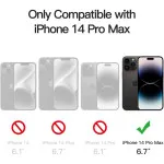 Translucent Magnetic Case for iPhone 14 Pro Max 6.7-Inch - Shockproof & MagSafe Compatible Slim Phone Cover