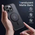 Translucent Magnetic Case for iPhone 14 Pro Max 6.7-Inch - Shockproof & MagSafe Compatible Slim Phone Cover