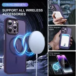 Translucent Matte Magnetic Case for iPhone 15 | Slim & Shockproof MagSafe Compatible Phone Cover (Purple) - Military-Grade Protection