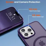 Magnetic iPhone 15 Pro Case - Purple, MagSafe Compatible, 10FT Drop Protection, Slim & Shockproof