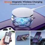 Magnetic iPhone 15 Pro Case - Purple, MagSafe Compatible, 10FT Drop Protection, Slim & Shockproof