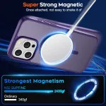 Magnetic iPhone 15 Pro Case - Purple, MagSafe Compatible, 10FT Drop Protection, Slim & Shockproof