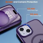 MagSafe Compatible iPhone 16 Plus Case - Slim Shockproof Matte Anti-Scratch Cover for Men & Women, Purple