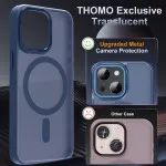 Magnetic iPhone 15 Plus Case Magsafe Shockproof, Slim Transparent Protection - Navy Blue