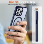 MagSafe iPhone 15 Pro Max Case - Slim Military-Grade Protection, Translucent Magnetic Cover