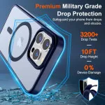 MagSafe iPhone 15 Pro Max Case - Slim Military-Grade Protection, Translucent Magnetic Cover