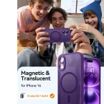 MagSafe Compatible Magnetic iPhone 16 Case - Shockproof Protection in Purple | Upgraded Design