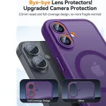 MagSafe Compatible Magnetic iPhone 16 Case - Shockproof Protection in Purple | Upgraded Design