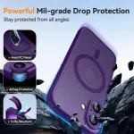 MagSafe Compatible Magnetic iPhone 16 Case - Shockproof Protection in Purple | Upgraded Design