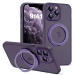 MagSafe Purple Case For iPhone 11 Pro with 360° Rotating Ring Stand