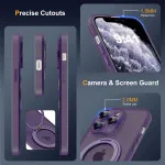 MagSafe Purple Case For iPhone 11 Pro with 360° Rotating Ring Stand