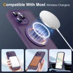 MagSafe Purple Case For iPhone 11 Pro with 360° Rotating Ring Stand