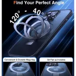 iPhone 15 Pro Black Case with 360° Rotatable Metal Ring & Magsafe Compatibility