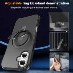 Black MagSafe  iPhone 16  Case with 360° Rotating Ring Stand