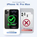 Compatible with iPhone 16 Pro Max Magnetic MagSafe Case Full Camera Protection Non-Slip Grip Translucent | UK