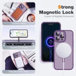 Compatible with iPhone 16 Pro Max Magnetic MagSafe Case Full Camera Protection Non-Slip Grip Translucent | UK