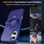 Apple iPhone 16 Case Blue with Ring Holder & Drop Protection