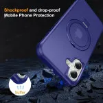 Apple iPhone 16 Case Blue with Ring Holder & Drop Protection