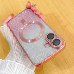 iPhone 16 Glitter Shockproof MagSafe Case - Bling Clear TPU Cover for MagSafe Charging