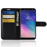 Samsung Galaxy A6 2018 Leather Flip Wallet Case - Glitter Phone Pouch Black