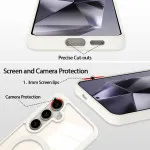 Durable Samsung Galaxy S24 FE White Case with MagSafe – Strong & Fashionable