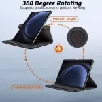 Case for Samsung Galaxy Tab S10 Ultra In Black with 360° Rotating Stand