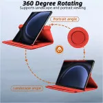 Protective Your Samsung Galaxy Tab S10 Ultra With  360° Rotating Stand Case- Red