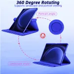 360° Rotating Stand Case For Samsung Galaxy Tab S10 Ultra in Blue -14.6" Tablet