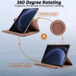 Samsung Galaxy S9 Tablet Rose Case with 360° Rotating Adjustable Stand