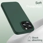 iPhone 15 Pro Liquid Silicone Case - Soft Touch Full-Body Protection, Anti-Scratch Shockproof Cover | Green