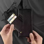 iPhone 16 Pro Magnetic Leather Wallet Case - Card Holder, RFID Protection, Slim Design