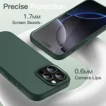 Premium Liquid Silicone Case for iPhone 15 Pro Max - Stylish Green Protection