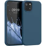 Soft Gel Liquid Silicone iPhone 13 Back Cover in Dark Blue Design – Durable, Slim Fit Protection