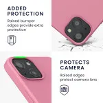 Stylish Pink Design and Shockproof Liquid Silicone Case for iPhone 13 with Full Protection