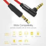 Audio Aux Cable 1M VD 3.5mm To 3.5mm Stable Transmission For Smooth Music Play