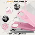 Slim Shockproof Liquid Silicone Case for iPhone 15 Pro - Stylish Pink Protective Cover