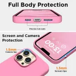 Upgrade Your iPhone 13 Pro with a Stylish Pink Soft Silicone Case - Slim and Durable Design