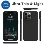 For iPhone 14 Pro Cover - Soft TPU Black Silicone Case with Full Protection