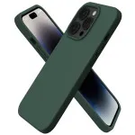 Apple iPhone 14 Pro Case With Soft TPU Liquid Silicone Material - Elegant Dark Green Design