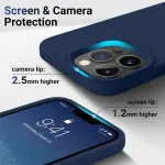 Stylish Soft Liquid Silicone iPhone 14 Pro Case in Blue for Premeuim Protectiom