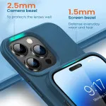 Soft Liquid Silicone Case for iPhone 14 Pro Max in Blue - UK Exclusive Design