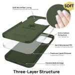 Liquid Silicone case For Apple iPhone 15 in Green with Ultimate Protection