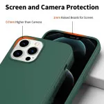 All-in-One Protection With Liquid TPU Silicone Case for iPhone 14 Pro Max - Dark Green Design