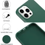 All-in-One Protection With Liquid TPU Silicone Case for iPhone 14 Pro Max - Dark Green Design