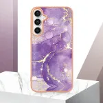 For Samsung Galaxy S25 Marble Case in Purple Design- Unique and Eye-Catching