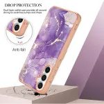 For Samsung Galaxy S25 Marble Case in Purple Design- Unique and Eye-Catching