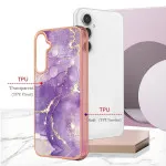 For Samsung Galaxy S25 Marble Case in Purple Design- Unique and Eye-Catching