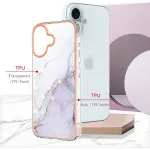 iPhone 16 Marble White Case – Slim TPU Shockproof Silicone Cover | UK