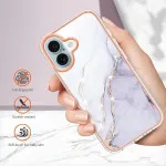 iPhone 16 Marble White Case – Slim TPU Shockproof Silicone Cover | UK