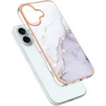 iPhone 16 Marble White Case – Slim TPU Shockproof Silicone Cover | UK